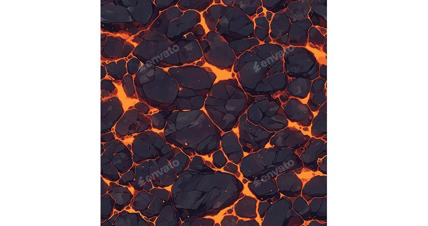 100 different seamless hand painted lava pictures