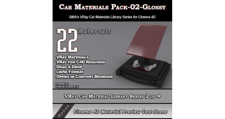 22 VRay Car Materials Pack-02-Glossy for Cinema 4D