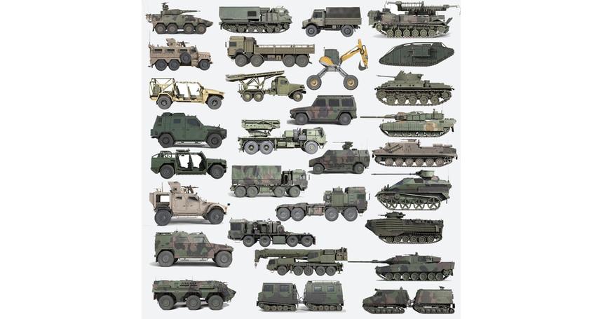 30 Military Vehicles Collection