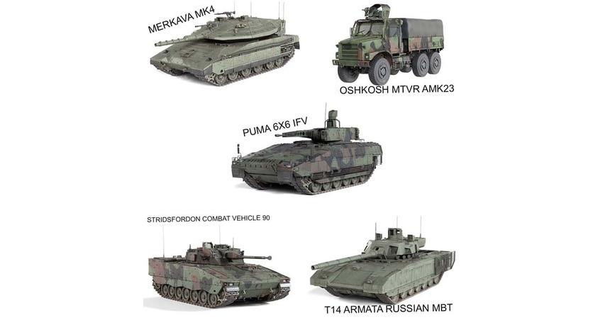 5 Military Vehicles Collection v10