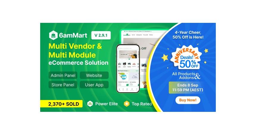 6amMart - Multivendor Food, Grocery, eCommerce, Parcel, Pharmacy delivery app with Admin & Website