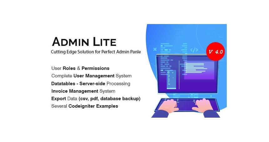 Admin Lite - PHP Admin Panel + User Management V4.0