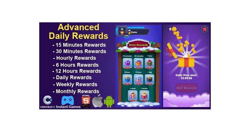 Advanced Daily Rewards - HTML5 Game - Construct 3