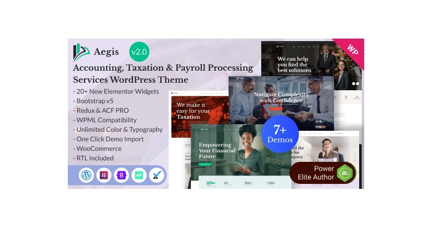 Aegis - Accounting, Taxation & Payroll Processing Services Elementor WordPress Theme