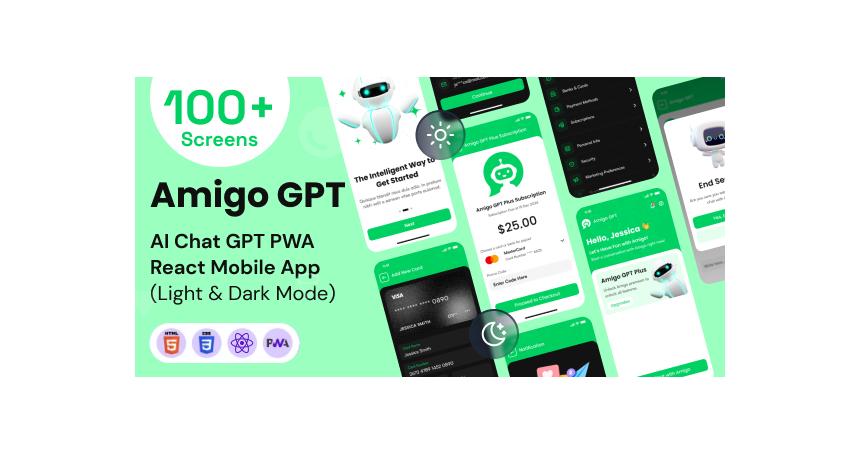 AI Chatbot GPT Mobile App PWA React Template - Amigo Chat GPT