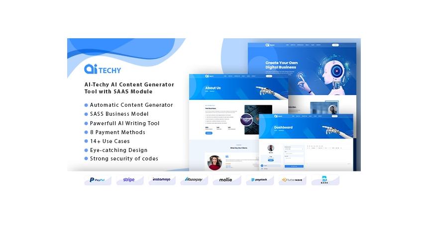 AI-Techy - AI Content Generator Tool with SAAS Module