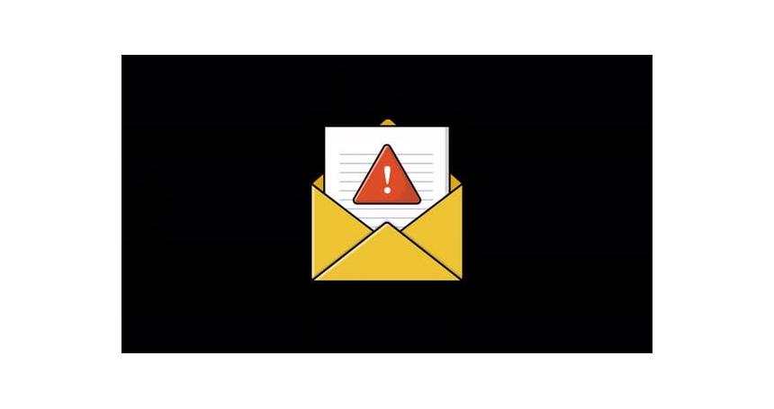 Animated Newsletter with Danger Sign. Spam Mail Concept Video - Transparent