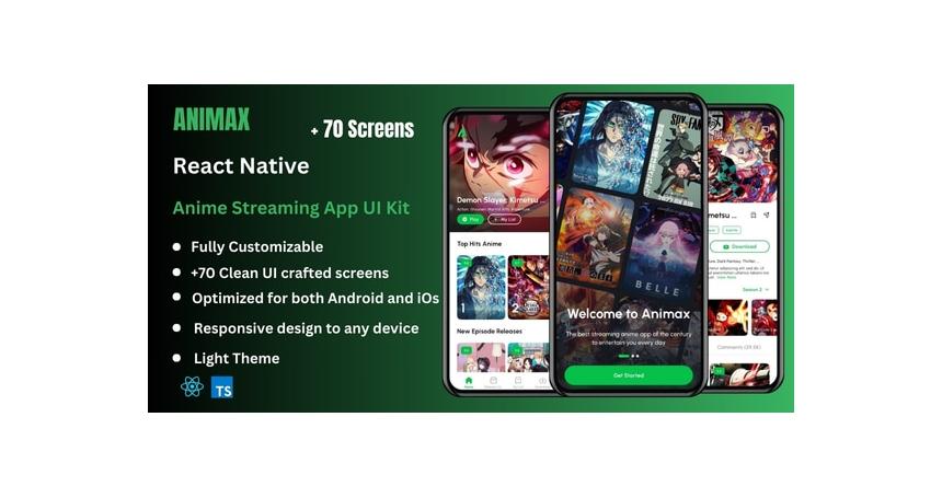 Animax - Anime Streaming React Native Expo App Ui Kit