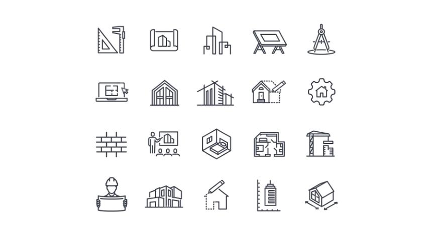 Architecture Line Icons Set