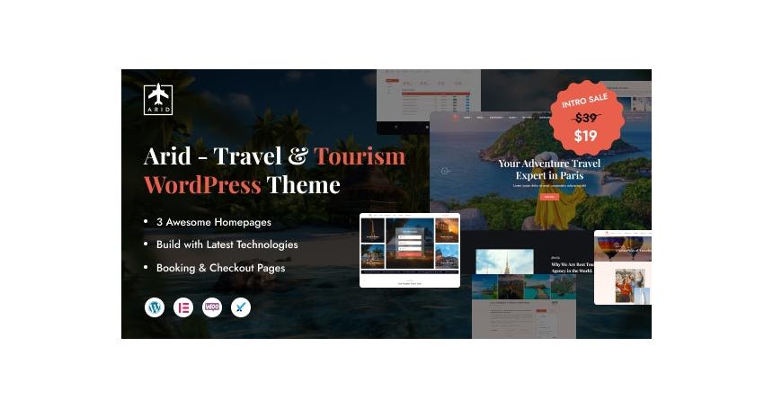 Arid - Travel & Tourism Booking Elementor WordPress Theme