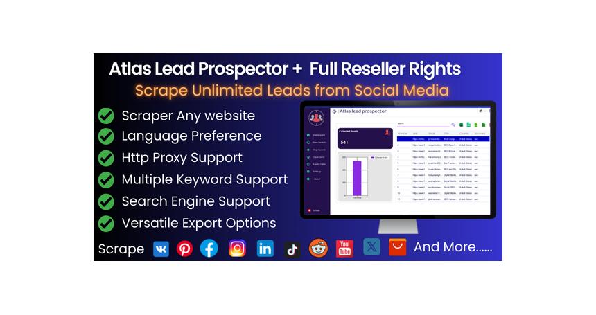 Atlas Lead Prospector - Unlimited Social Media Emails Scraper