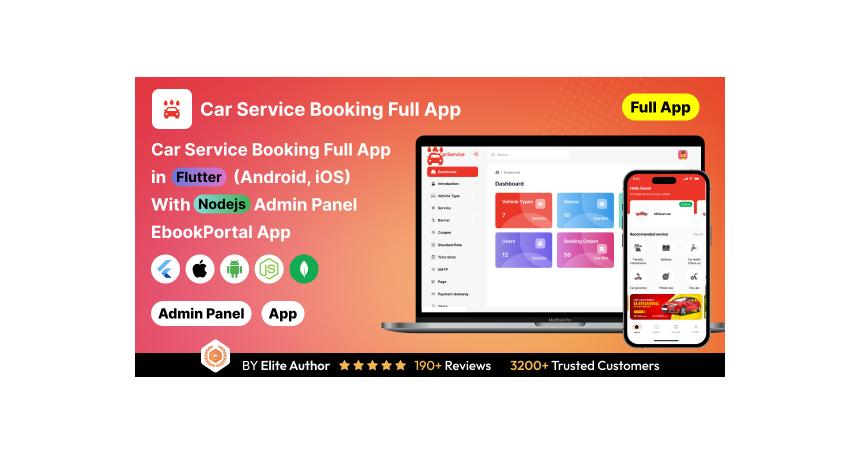 AutoCare: Car Service Full App in Flutter with NodeJs Backend | Service Booking App