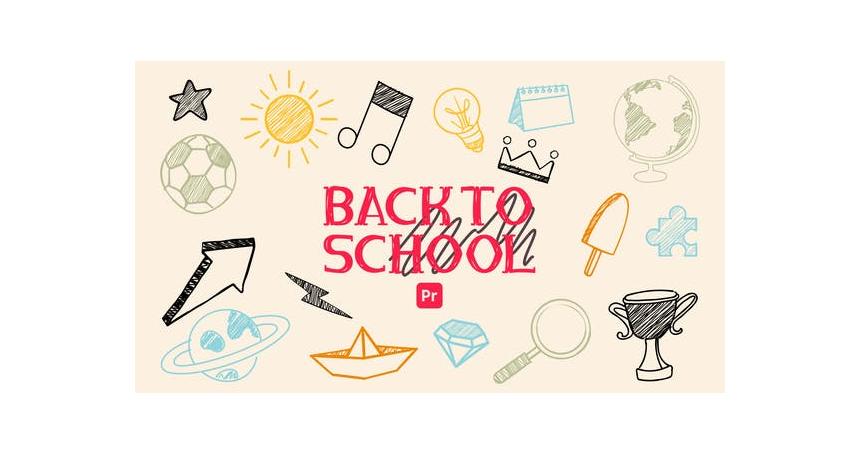 Back to School Scribble Icons for Premiere Pro