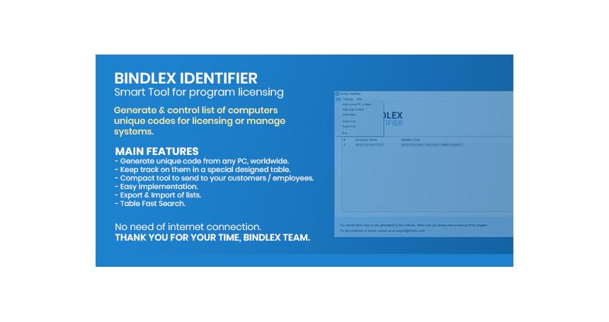 Bindlex Identifier - Smart Tool for program licensing