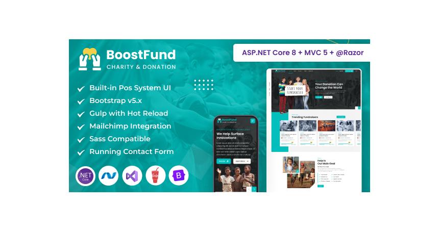 BoostFund - Crowdfunding & Charity ASP.NET Core & MVC Bootstrap Template