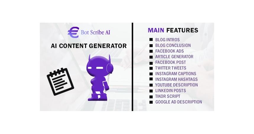 Bot Scribe AI  - ChatGPT - AI Writing Assistant and Content Creator