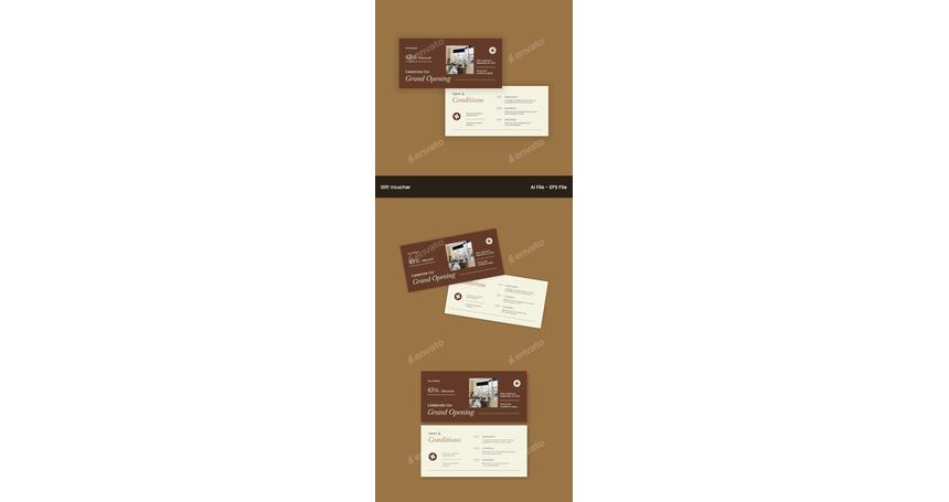 Brown Beige Modern Minimalist Bakery House Gift Voucher