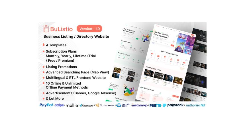 Bulistio - Business Listing / Directory Website (Subscription Based)