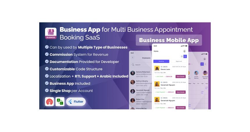 Business App Shop App (Flutter) for Multi Business Appointment Booking SaaS Marketplace System