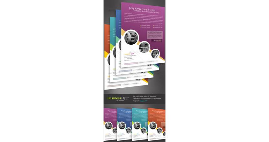 Business Flyer Template With 4 Color Schemes