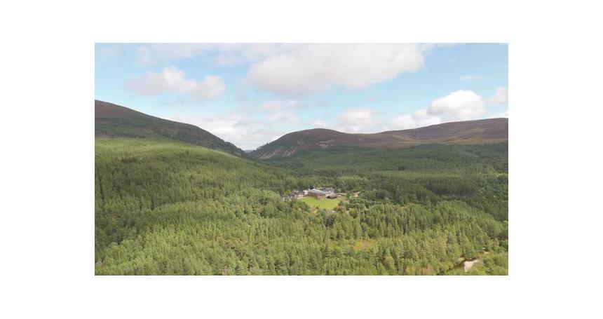 Caingorms Abernethy national nature reserve in scotland aerial view