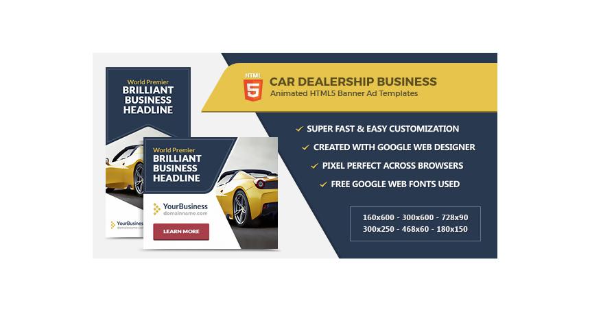 Car Dealership Banner Ads - HTML5 GWD Templates