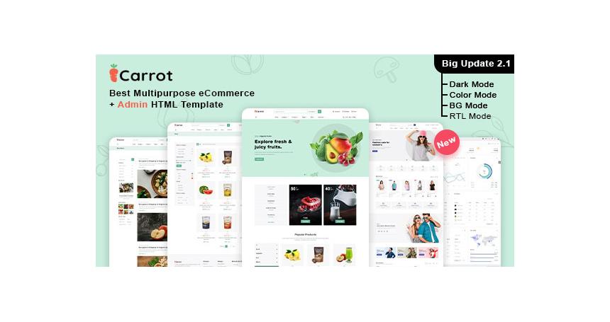 Carrot - Multipurpose eCommerce + Admin HTML Template