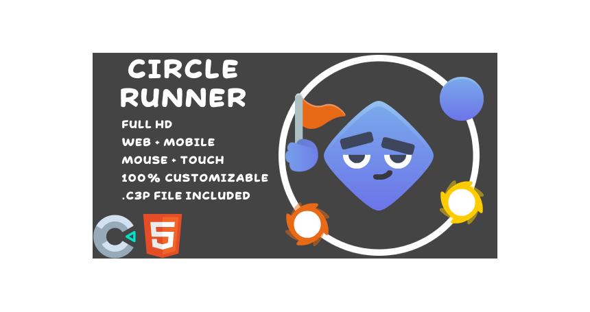 Circle Runner. HTML5 Game (Construct 3). Web and Mobile ready