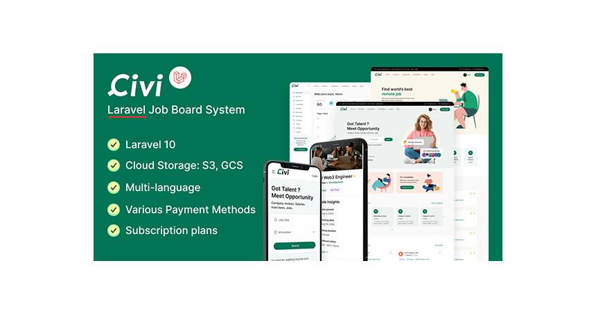 Civi - Theme for JobCore Laravel Job Board CMS