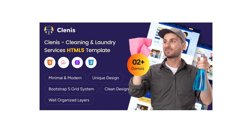 Clenis – Cleaning Services Tailwind CSS Template