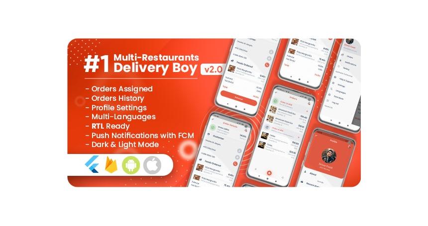 Delivery Boy For Multi-Restaurants Flutter App