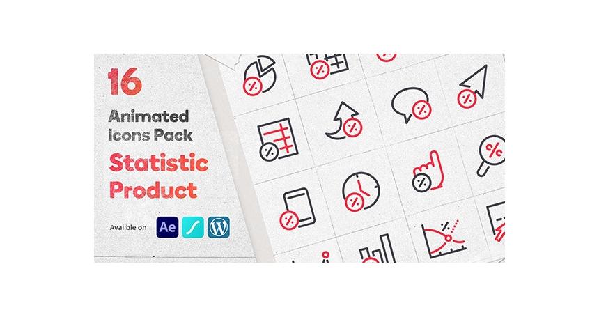 Discount Statistic 16 Animated Icons Pack - Wordpress Lottie Json Animation SVG