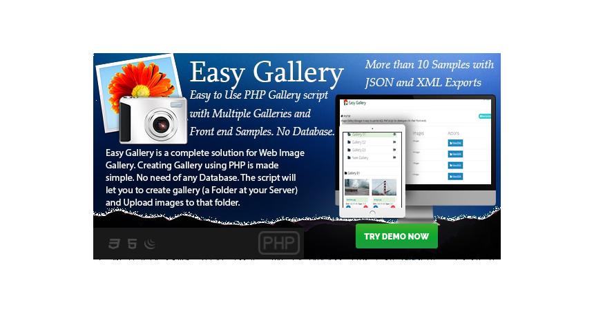 Easy Gallery - PHP based No-Database Gallery Creator