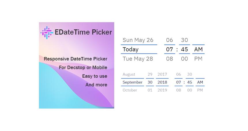 EDateTimePicker - Mobile Responsive Date Time Picker