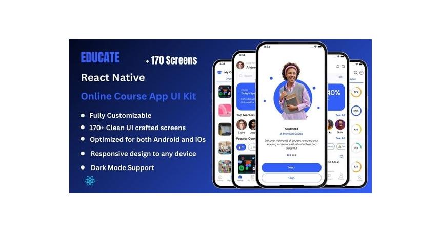 Educate Pro - Online Course & E-Learning React Native Expo Ui Kit