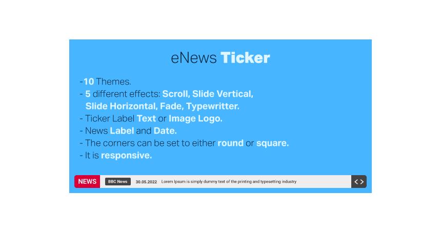 eNews Ticker - Breaking News Ticker