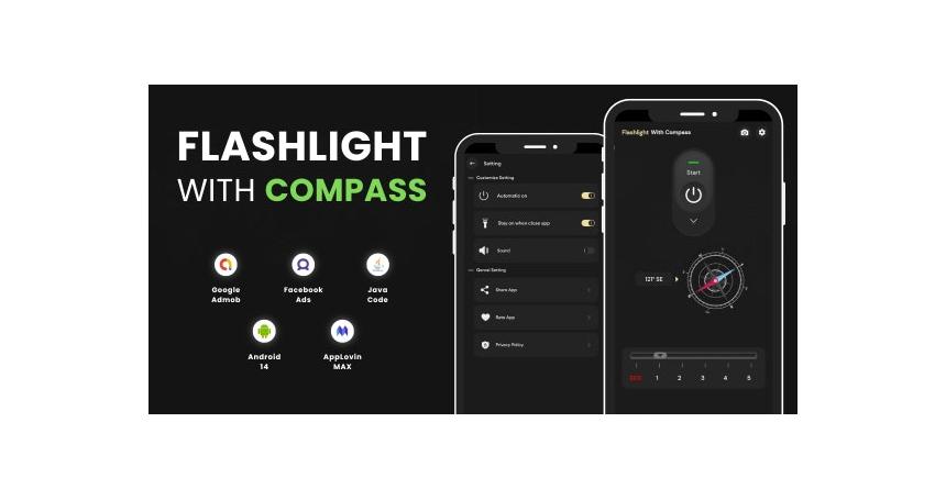 Flashlight With Compass with AdMob Ads Android