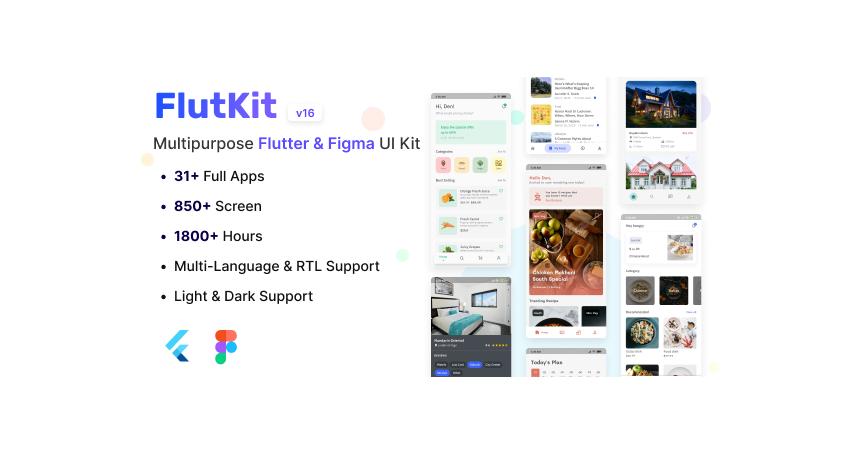 FlutKit - Flutter & Figma UI Kit