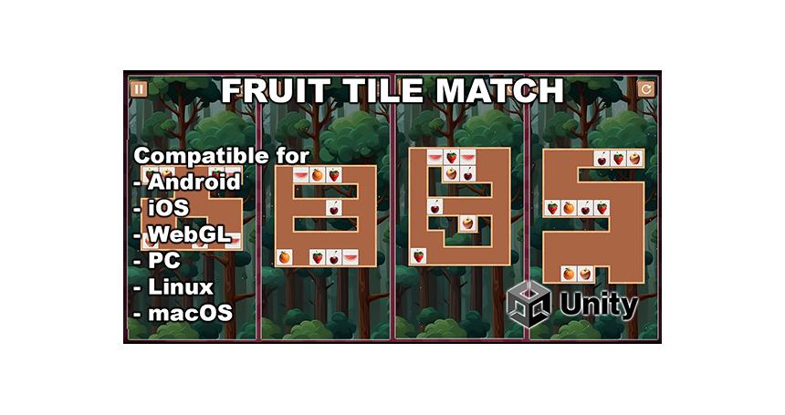 Fruit Tile Match - Unity Puzzle Game For Android, iOS, WebGL. puzznic