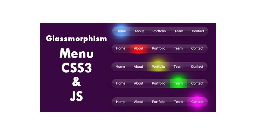 Glassmorphism Menu CSS3 and JS