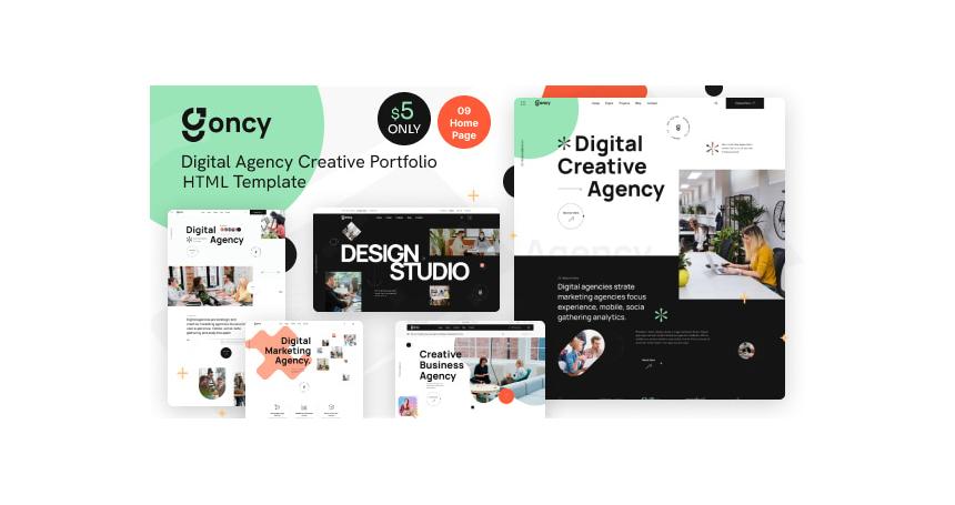 Goncy - Digital Agency Portfolio Template