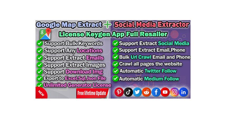 Google Map Extractor + Social Media Extractor - Full Resaller Rights