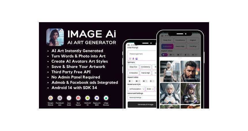 ImageAI AI Art Generator with AdMob Ads Android