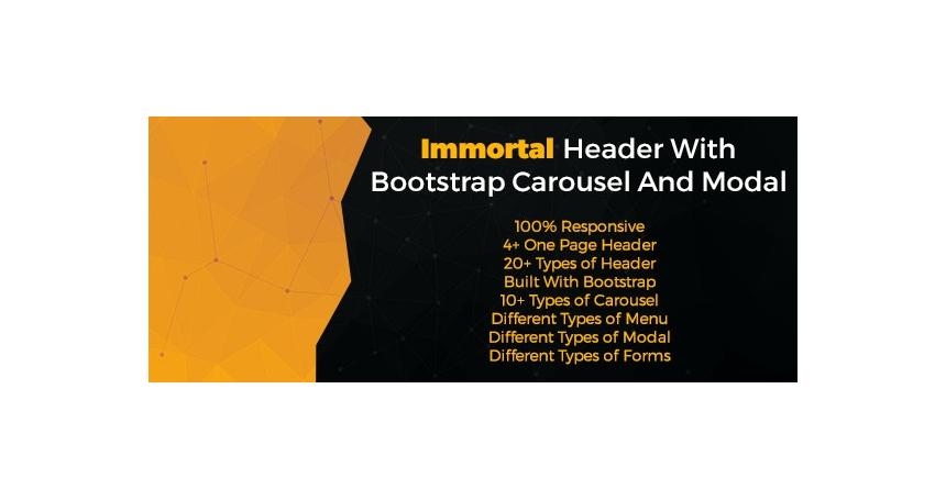 Immortal Header With Bootstrap Carousel And Modal