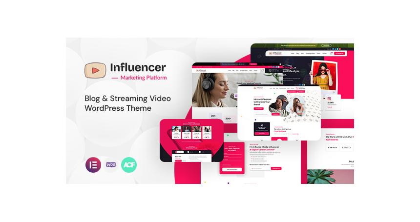 Influencer - Personal Blog & Streaming Video WordPress Theme