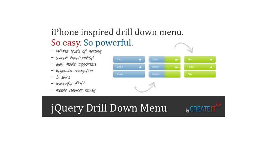 jQuery Drilldown Menu