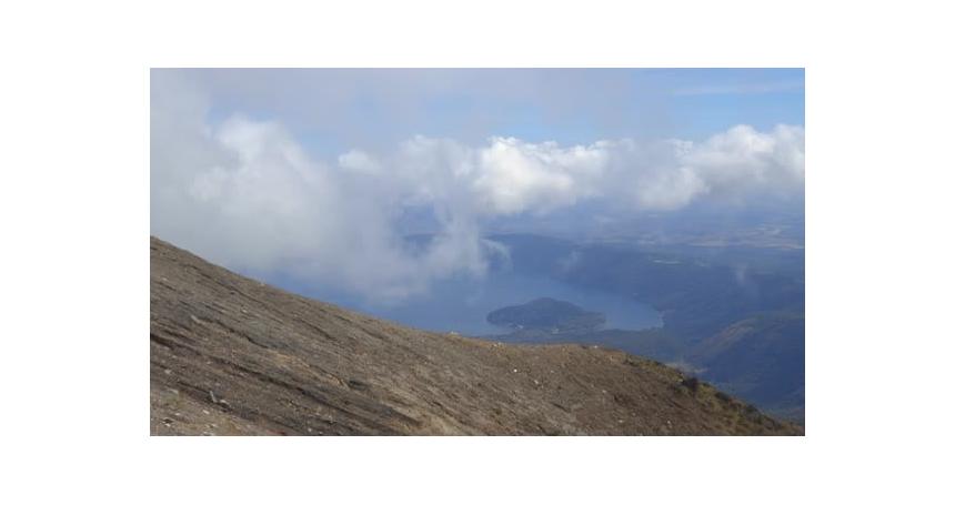 Lake Coatepeque view from highlands volcano crater Santa Ana El Salvador