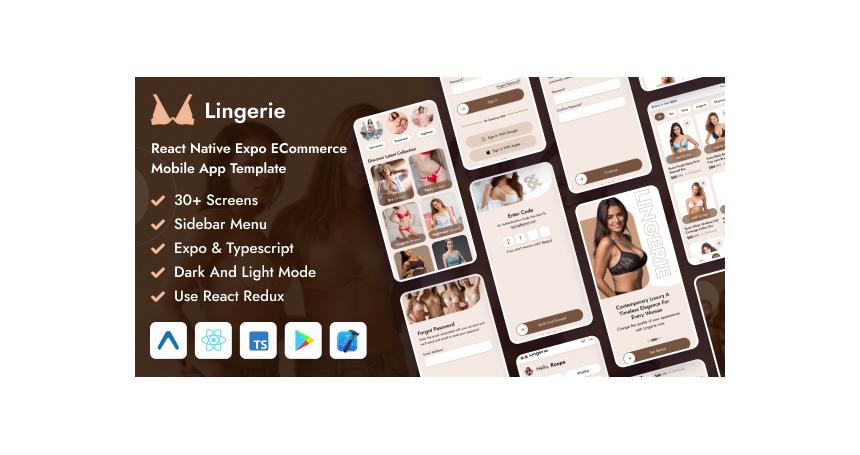 Lingerie - React Native Expo eCommerce Mobile App Template