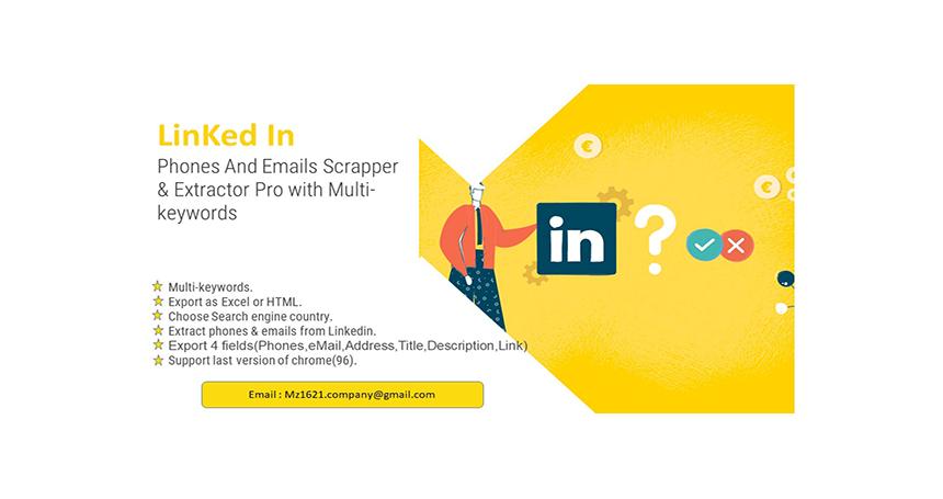 Linkedin Phones And eMails Scrapper & Extractor Pro