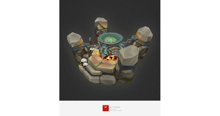 Low Poly RTS Orc Cauldron